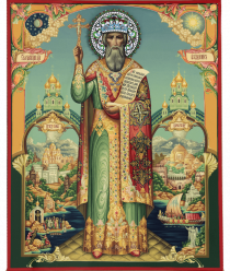 Св. равноапостольный князь Владимир серебряный венец с эмалью